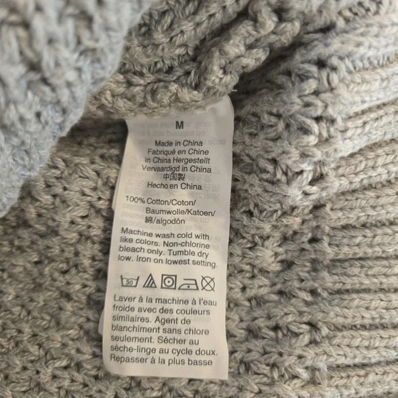 J. Crew V-Neck Long Sleeve Cotton Knit Sweater Gray Womens Size Medium - Picture 7 of 9